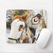 Im Winter auf Pferd Mousepad (Mit Mouse)