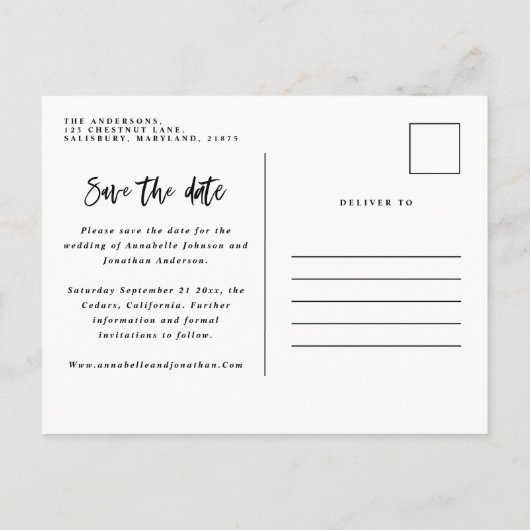 im Winter botanisches Blattrot, grün, gerettet Ankündigungspostkarte (Rückseite)