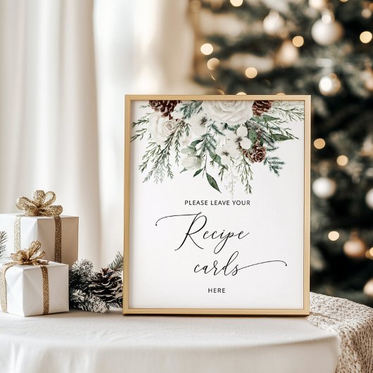 Im Winter elegant Ihre Rezeptionskarte verlassen Poster