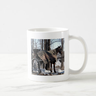 Im Winter Gewartet Pferde aus Amish Kaffeetasse