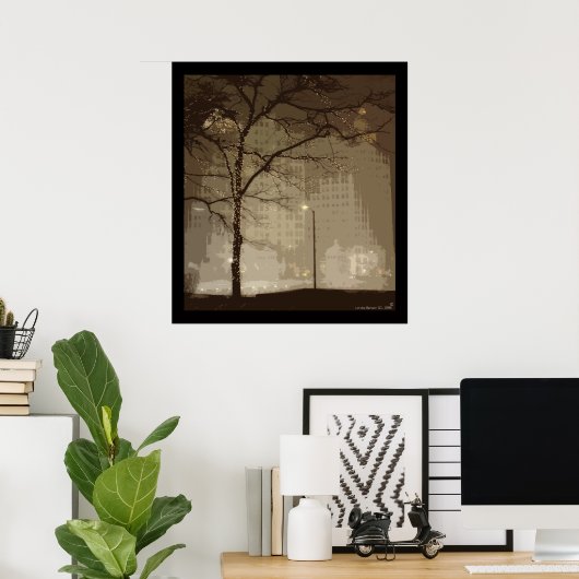 Im Winter im Stadtzentrum von Chicago Poster (Heimbüro)