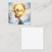 Im Winter ist die Sonne nicht so stark wie d Quadratische Visitenkarte (Vorne/Hinten)