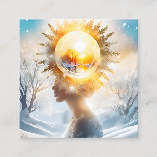 Im Winter ist die Sonne nicht so stark wie d Quadratische Visitenkarte (Vorderseite)