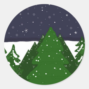 Im Winter Runder Aufkleber