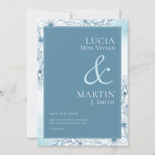 Im Winter Save the Date blühen Einladung (Vorderseite)