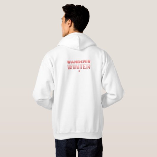 Im Winter wandern in Rot Hoodie (Schwarz voll)