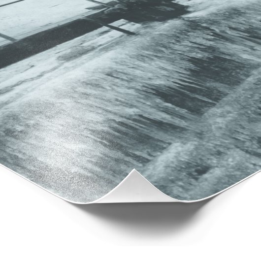 Im Winter wird auf dem Kanal Dampf und Butt gespül Fotodruck (Ecke)