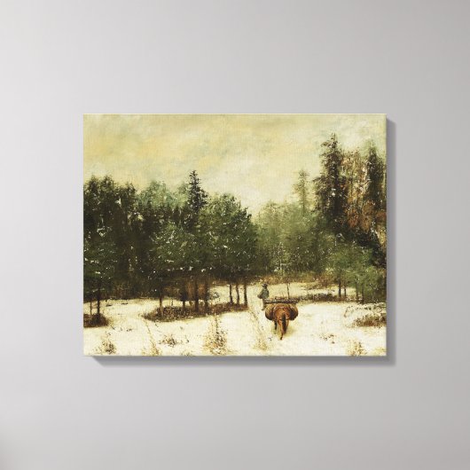 Im Winter Zugang zum Wald Leinwanddruck (Vorderseite)