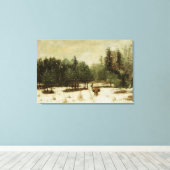 Im Winter Zugang zum Wald Leinwanddruck (Insitu (Holzboden))