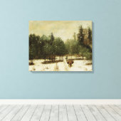 Im Winter Zugang zum Wald Leinwanddruck (Insitu (Holzboden))