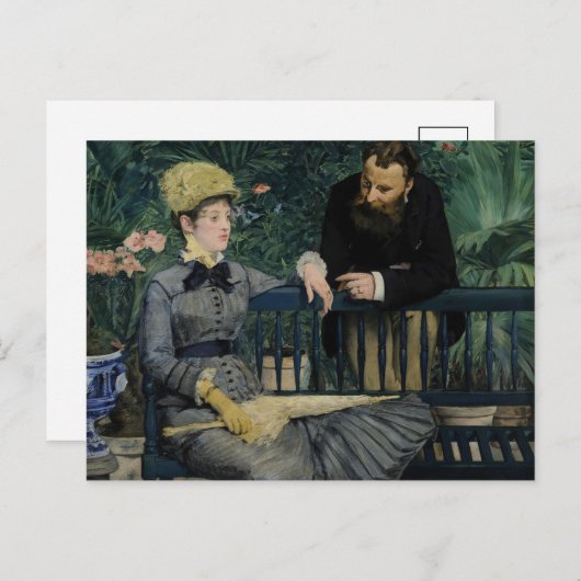 Im Wintergarten | Édouard Manet Postkarte (Vorne/Hinten)