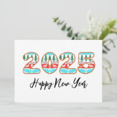 Im Winterstil einfach glückliche neue Jahre Karten (Stehend Vorderseite)