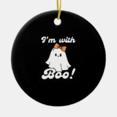 Im With Boo Funny Retro Style Keramik Ornament (Vorne)