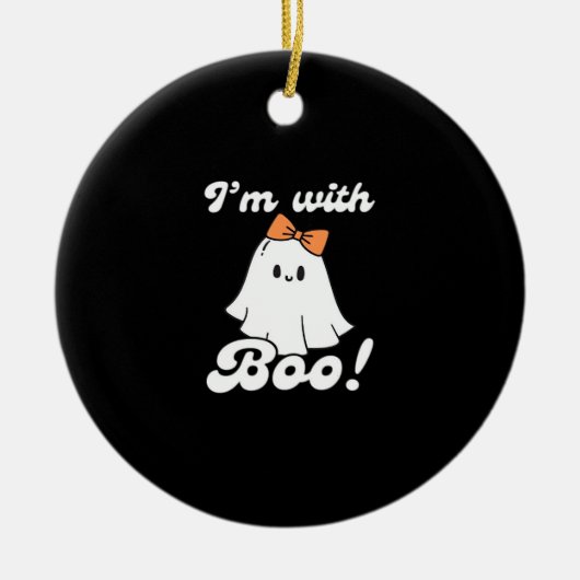 Im With Boo Funny Retro Style Keramik Ornament (Vorne)