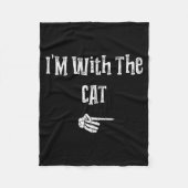I'm With Cat Halloween Costume Funny Couples Match Fleecedecke (Vorderseite)