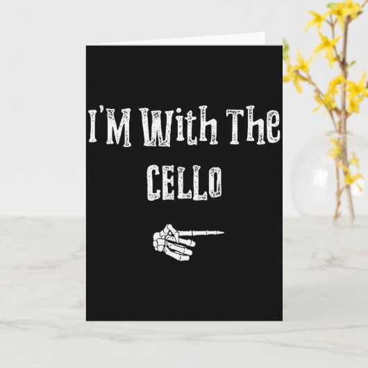 I'm With Cello Halloween Costume Funny Couples Mat Karte (Gelbe Blume)