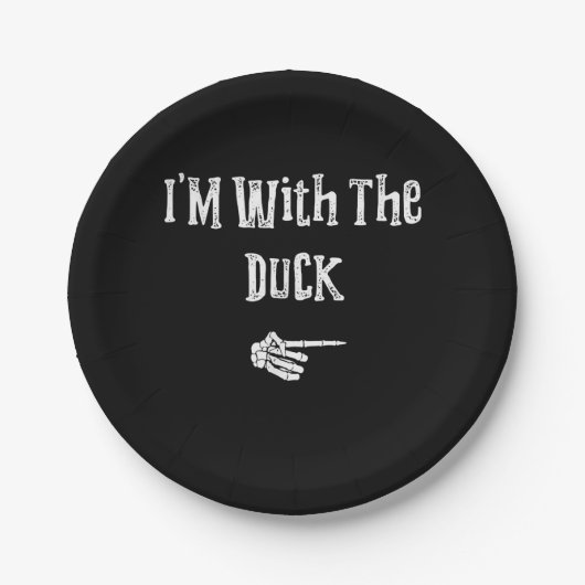 Im with Duck Halloween Costume Funny Couples Match Pappteller (Vorderseite)