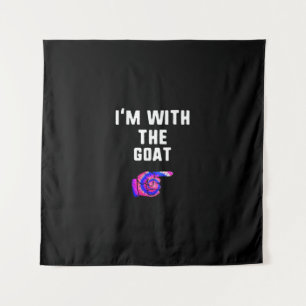 I'm With Goat Tie Dye Halloween Matching Couple Wandteppich