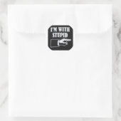 Im-with-Stupid Runder Aufkleber (Tasche)