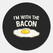 I'm With The Bacon Eggs Easy Halloween Matching Co Runder Aufkleber (Vorderseite)