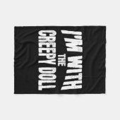 I'm With The Creepy Doll Funny Matching Halloween  Fleecedecke (Vorderseite (Horizontal))