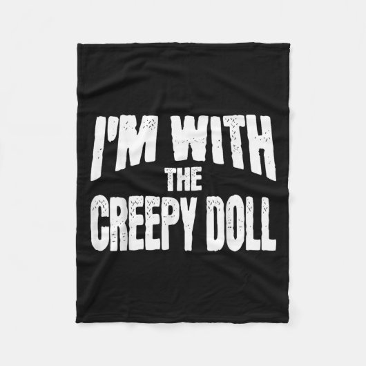 I'm With The Creepy Doll Funny Matching Halloween Fleecedecke (Vorderseite)