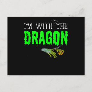 Im With The Dragon Funny Paar Halloween Cosplay Postkarte