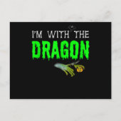Im With The Dragon Funny Paar Halloween Cosplay Postkarte (Vorderseite)