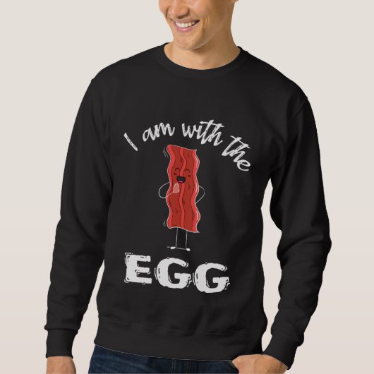 I'm With The Egg Bacon Couples Matching Costume Ha Sweatshirt (Vorderseite)