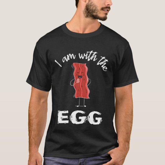 I'm With The Egg Bacon Couples Matching Costume Ha T-Shirt (Vorderseite)