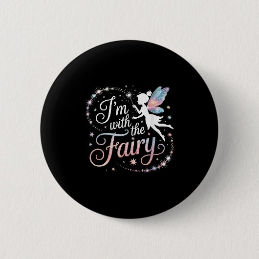 I'm With The Fairy Halloween Costume Dad Mom Group Button (Vorderseite)