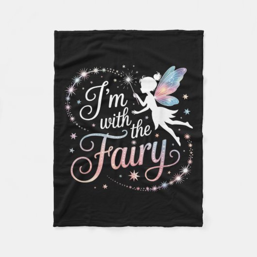 I'm With The Fairy Halloween Costume Dad Mom Group Fleecedecke (Vorderseite)