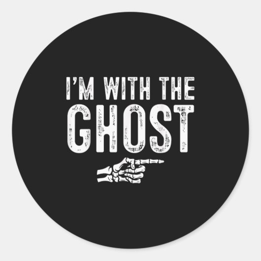 I'm With The Ghost Easy Costume Halloween Couples  Runder Aufkleber (Vorderseite)