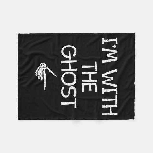 I'm With The Ghost Funny Halloween Costume Couples Fleecedecke (Vorderseite (Horizontal))