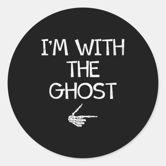 I'm With The Ghost Funny Halloween Costume Couples Runder Aufkleber (Vorderseite)