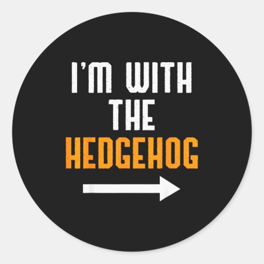 I'm With The Hedgehog Costume Funny Halloween Coup Runder Aufkleber (Vorderseite)