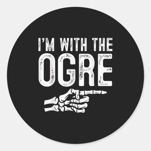 I'm With The Ogre Easy Costume Halloween Couples M Runder Aufkleber (Vorderseite)