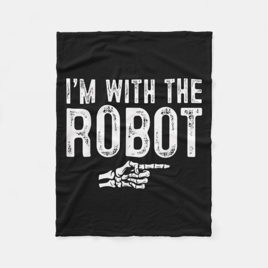 I'm With The Robot Easy Costume Halloween Couples Fleecedecke (Vorderseite)