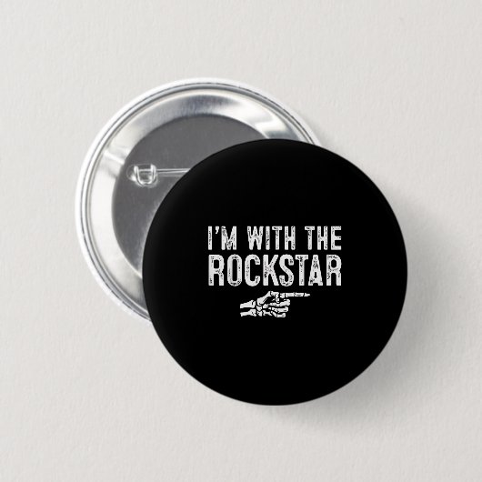 I'm With The Rockstar Easy Costume Halloween Coupl Button (Vorne & Hinten)