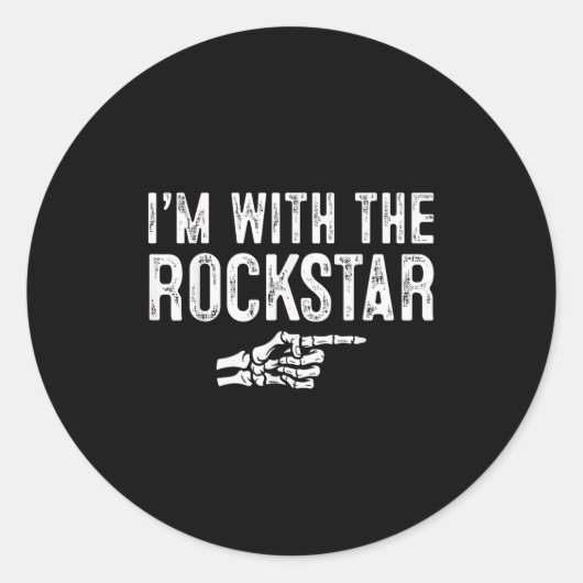 I'm With The Rockstar Easy Costume Halloween Coupl Runder Aufkleber (Vorderseite)