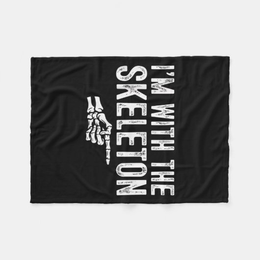 I'm With The Skeleton Easy Costume Halloween Coupl Fleecedecke (Vorderseite (Horizontal))