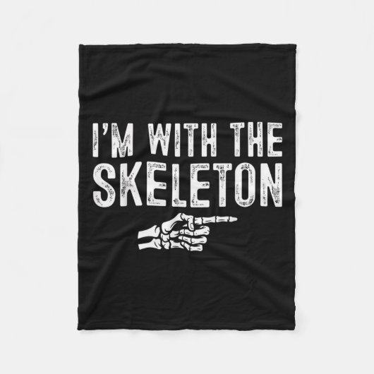 I'm With The Skeleton Easy Costume Halloween Coupl Fleecedecke (Vorderseite)