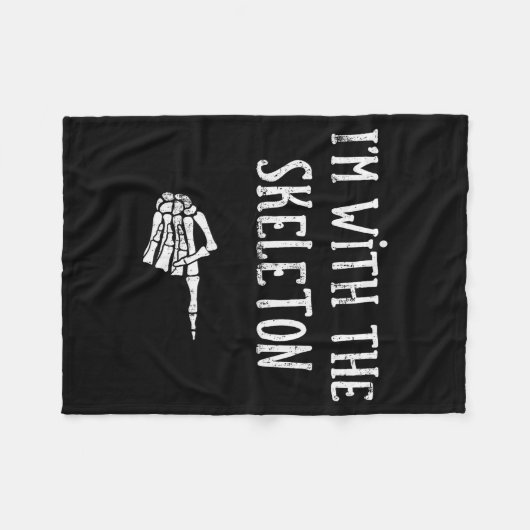 I'm With The Skeleton Matching Couple Costume Hall Fleecedecke (Vorderseite (Horizontal))