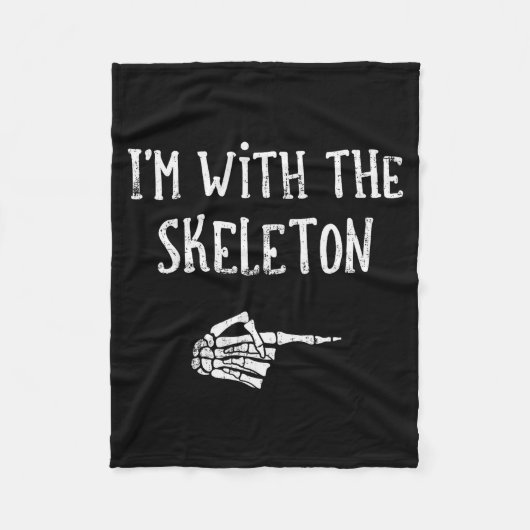 I'm With The Skeleton Matching Couple Costume Hall Fleecedecke (Vorderseite)