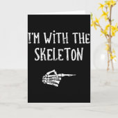 I'm With The Skeleton Matching Couple Costume Hall Karte (Gelbe Blume)