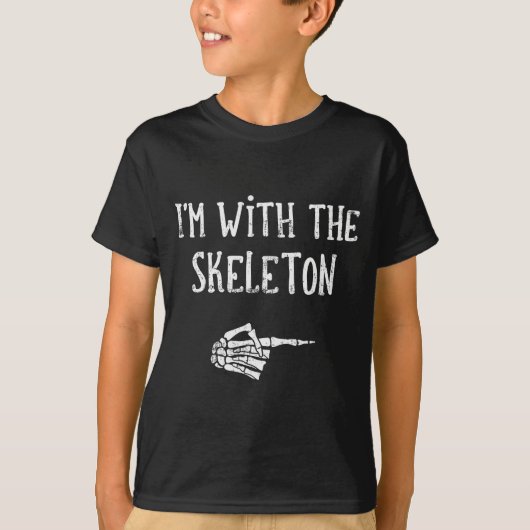 I'm With The Skeleton Matching Couple Costume Hall T-Shirt (Vorderseite)