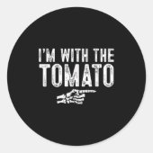 I'm With The Tomato Easy Costume Halloween Couples Runder Aufkleber (Vorderseite)