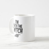 I'm with the Witch Funny Halloween His and Her Kaffeetasse (Vorderseite Links)