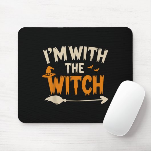 I'm With The Witch Funny Husband Halloween Costume Mousepad (Mit Mouse)