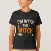 I'm With The Witch Funny Husband Halloween Costume T-Shirt (Vorderseite)